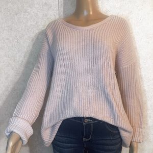 ‘Daytrip’ Pastel Pink Open Back Sweater